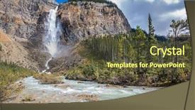  Presentation with color full - Theme featuring autumn takakkaw falls forms a full-flowing water flow of pearl color yoho national park rocky mountains of canada background and a tawny brown colored foreground