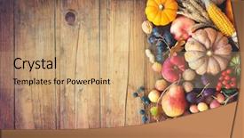  Presentation with life - Cool new presentation with greape barn farm - vegetables pumpkins and fruits backdrop and a coral colored foreground