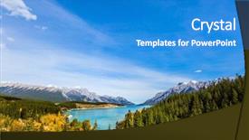  Presentation with mountain lake - Slide deck featuring autumn the shores of abraham background and a teal colored foreground