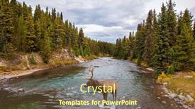  Presentation with mountain stream - Presentation featuring autumn-travel-to-canada-rocky background and a tawny brown colored foreground