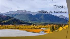  Presentation with fall mountains - Slide deck featuring autumn-travel-to-the-rocky background and a light blue colored foreground