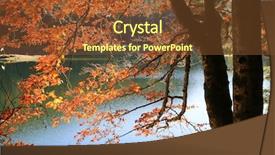  Presentation with give me that mountain - Cool new slide deck with autumn tree on mountain lake backdrop and a  colored foreground