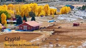  Presentation with changing season - Slide set consisting of autumn trees rocky mountain background and a coral colored foreground