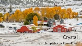  Presentation with changing season - Colorful slide deck enhanced with autumn trees rocky mountain backdrop and a mint green colored foreground