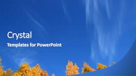  Presentation with autumn blue - PPT theme enhanced with autumn trees under blue sky background and a teal colored foreground