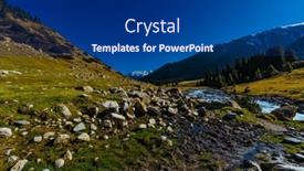  Presentation with river valley - Presentation featuring autumn-valley-landscape-with-mountain background and a navy blue colored foreground