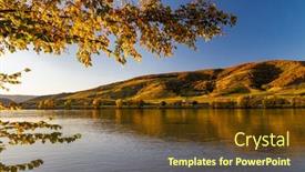  Presentation with danube - Amazing PPT theme having autumn-view-of-danube-river backdrop and a tawny brown colored foreground