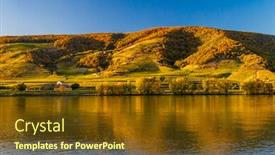  Presentation with danube - Cool new PPT layouts with autumn-view-of-danube-river backdrop and a tawny brown colored foreground