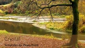  Presentation with autumn - PPT theme enhanced with autumn-view-on-a-curve background and a red colored foreground