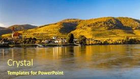  Presentation with region - Presentation design with autumn-vineyard-in-wachau-region background and a tawny brown colored foreground