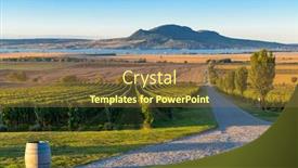  Presentation with czech republic - PPT theme featuring autumn-vineyards-under-palava-near background and a tawny brown colored foreground
