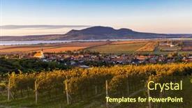  Presentation with czech republic - Colorful PPT theme enhanced with autumn-vineyards-under-palava-near backdrop and a tawny brown colored foreground