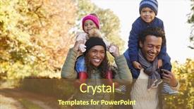  Presentation with parent children - Slide deck featuring autumn walk with parents carrying background and a tawny brown colored foreground