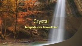  Presentation with waterfall - PPT layouts consisting of autumn-waterfall-and-rill-flow background and a tawny brown colored foreground