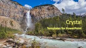  Presentation with color full - Colorful PPT theme enhanced with autumn waterfall forms a full-flowing water flow of pearl color rocky mountains of canada yoho national park backdrop and a tawny brown colored foreground