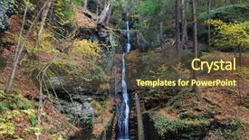  Presentation with falls - Slide set featuring autumn waterfall in mountain with foliage and woods over rocks silver thread falls from dingmans falls pennsylvania background and a tawny brown colored foreground