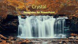  Presentation with waterfalls - Slide set consisting of autumn-waterfalls-in-park background and a tawny brown colored foreground