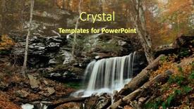  Presentation with waterfalls - Presentation design featuring autumn-waterfalls-in-park background and a tawny brown colored foreground