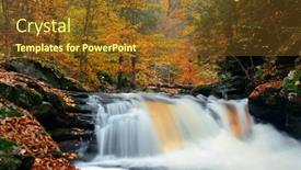  Presentation with waterfalls - Slide deck enhanced with autumn-waterfalls-in-park background and a tawny brown colored foreground
