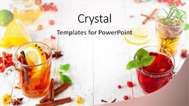  Presentation with healthy - PPT layouts consisting of autumn-winter season herbal tea background and a white colored foreground