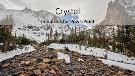  Presentation with snow mountain - Colorful slide set enhanced with autumn with cloudy sky rocky backdrop and a light gray colored foreground