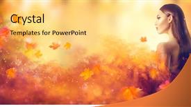  Presentation with autumn leaves falling - Slides featuring autumn woman beautiful high fashion background and a blonde colored foreground