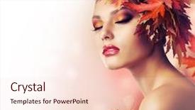  Presentation with makeup - Audience pleasing slide deck consisting of autumn woman beautiful makeup backdrop and a lemonade colored foreground
