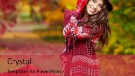  Presentation with eleanor and park - Theme enhanced with autumn woman in autumn park background and a red colored foreground
