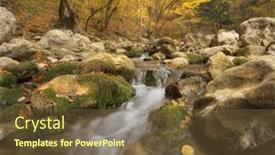  Presentation with river flow - Presentation featuring autumn-wood-and-river-flow and a tawny brown colored foreground