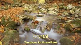  Presentation with river flow - Theme having autumn-wood-and-river-flow and a violet colored foreground