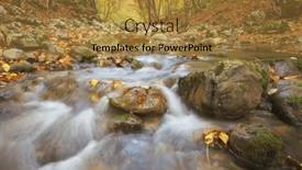  Presentation with river flow - Slide set having autumn-wood-and-river-flow and a gold colored foreground