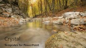  Presentation with river flow - Presentation theme enhanced with autumn-wood-and-river-flow background and a coral colored foreground