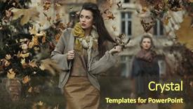  Presentation with lady - Audience pleasing theme consisting of girl autumn - two young lady backdrop and a tawny brown colored foreground