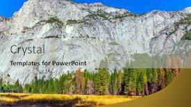  Presentation with yosemite - Audience pleasing slide deck consisting of autumn-yellowed-grass backdrop and a light gray colored foreground