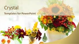  Presentation with thank you flowers - Colorful slides enhanced with autumnal flowers backdrop and a cream colored foreground