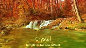  Presentation with river flow - Theme enhanced with autumnal forest rocks covered background and a tawny brown colored foreground