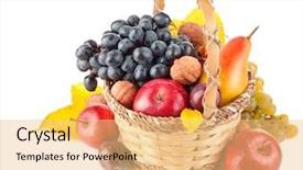  Presentation with fruit - Amazing PPT layouts having autumnal fruit in basket isolated backdrop and a yellow colored foreground