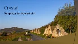  Presentation with unesco - Presentation design consisting of autumnal-gombos-hegyi-pincesor background and a light blue colored foreground