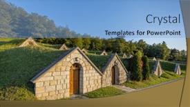  Presentation with hungary - Theme consisting of autumnal-gombos-hegyi-pincesor background and a light blue colored foreground