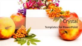  Presentation with greeting card - Slide deck enhanced with autumnal greeting card with red background and a coral colored foreground