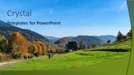  Presentation with poland - Presentation design with autumnal-landscape-of-the-pieniny background and a light blue colored foreground