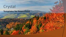  Presentation with poland - Slides with autumnal-landscape-of-the-pieniny background and a light blue colored foreground