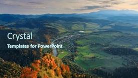  Presentation with poland - Theme having autumnal-landscape-of-the-pieniny background and a ocean colored foreground