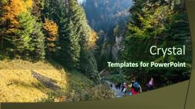 Presentation with trail - Presentation theme enhanced with autumnal-trail-in-the-pieniny background and a tawny brown colored foreground