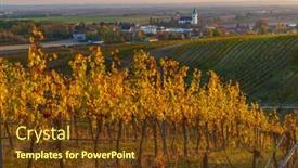  Presentation with vineyard - Slide set consisting of autumnal-vineyard-with-unterretzbach-village background and a tawny brown colored foreground