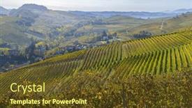  Presentation with vineyards - Slide set having autumnal-vineyards-in-piedmont-italy background and a tawny brown colored foreground