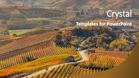  Presentation with road - Amazing slide set having autumnal vineyards in piedmont northern backdrop and a gray colored foreground