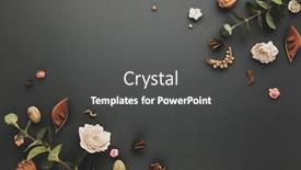  Presentation with leaves flat lay - Slide deck having autumnal-winter-concept-with-dried background and a dark gray colored foreground