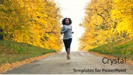  Presentation with african american teenager girl - Audience pleasing theme consisting of panoramic web banner beautiful mixed backdrop and a yellow colored foreground