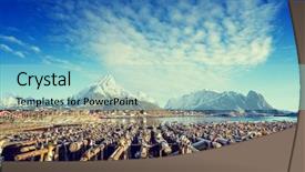  Presentation with norway - Slide set with autumnl - drying stock fish in norway background and a light blue colored foreground